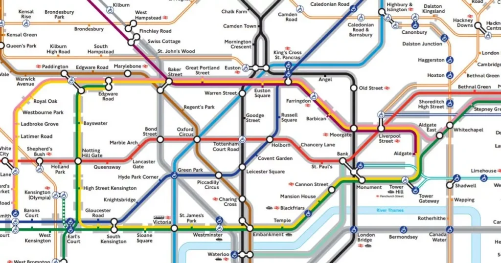 London Undergound map for massage